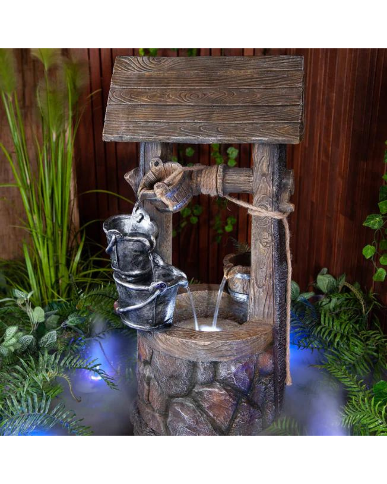 Wishing Well LED Light Water Feature 85cm