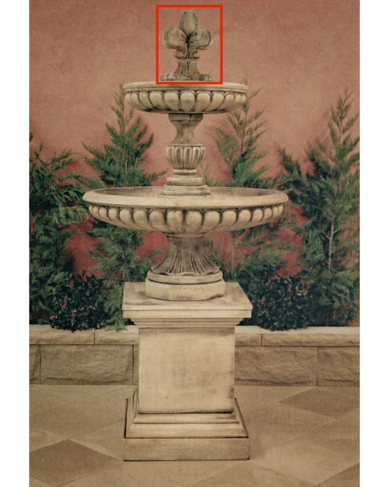 Brio - Concrete Limestone Water Feature 209cm, with Custom Acorn
