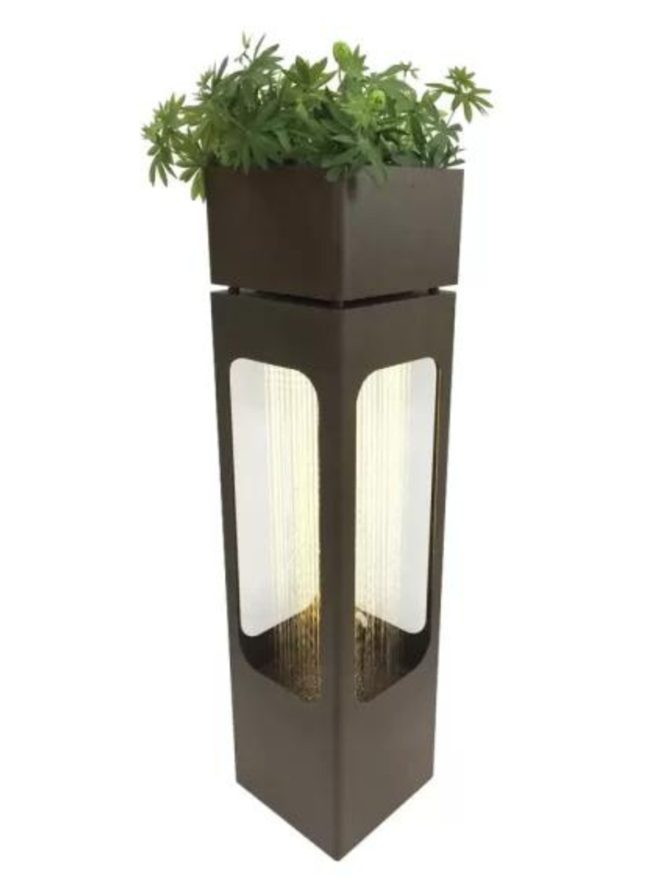 Brooklet - Steel Rain Curtain LED Light Wall Water Feature