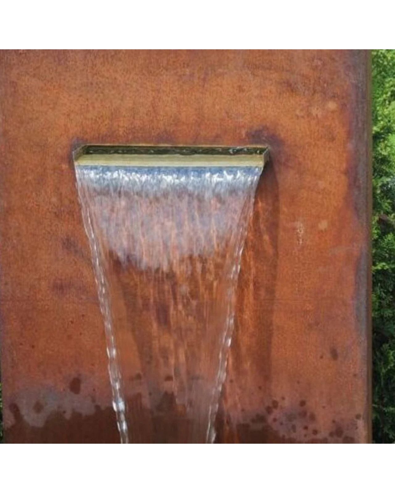Corten Steel Rustic Spout Wall Water Feature w/ Reservoir