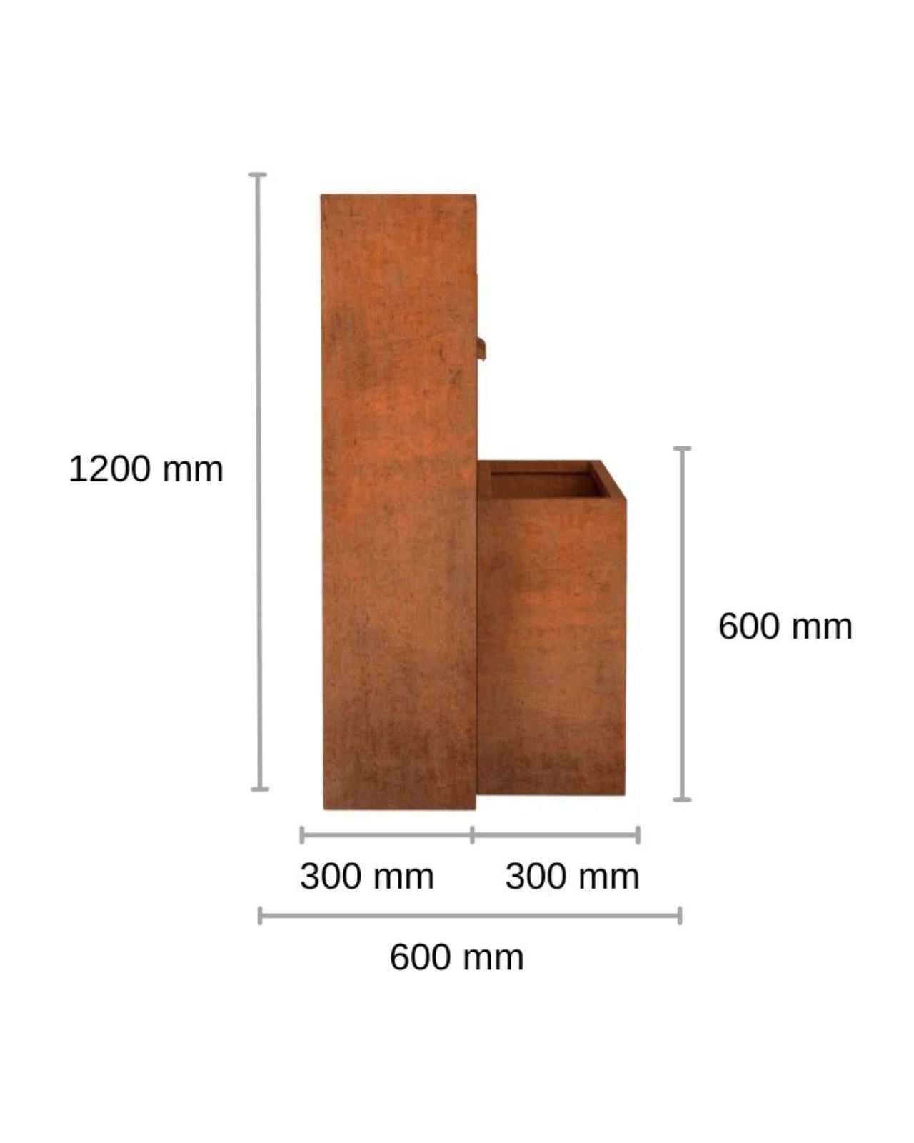 Corten Steel Rustic Spout Wall Water Feature w/ Reservoir