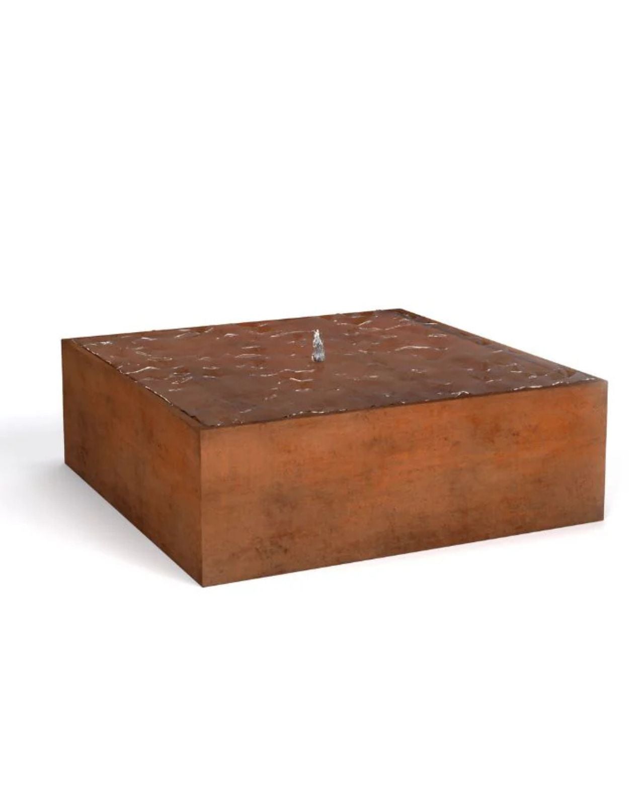 Corten Steel Rustic Square Bubbling Cube Water Feature