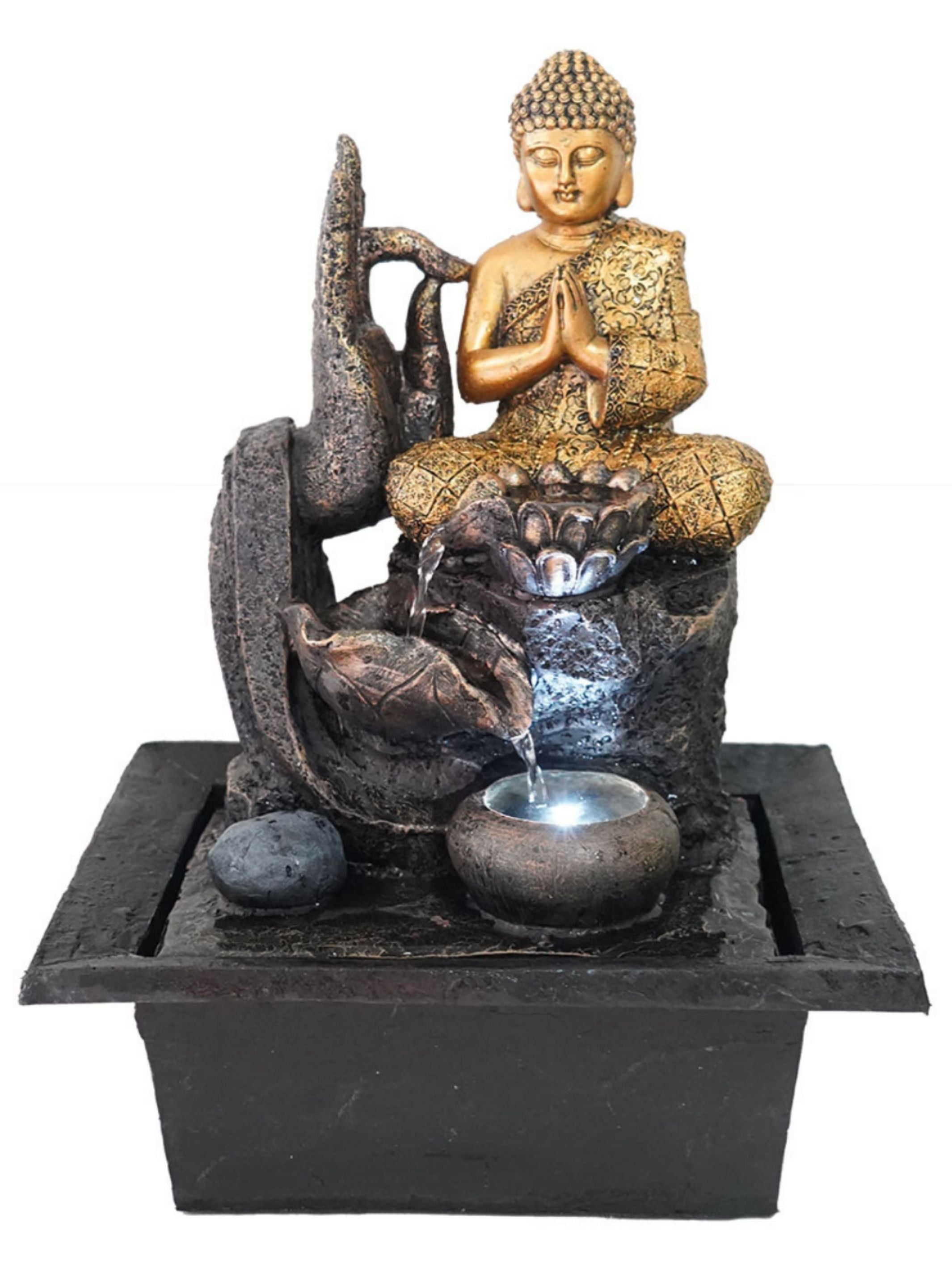 Dhyana- Buddha Bowls Lighting Water Feature Fountain 40cm