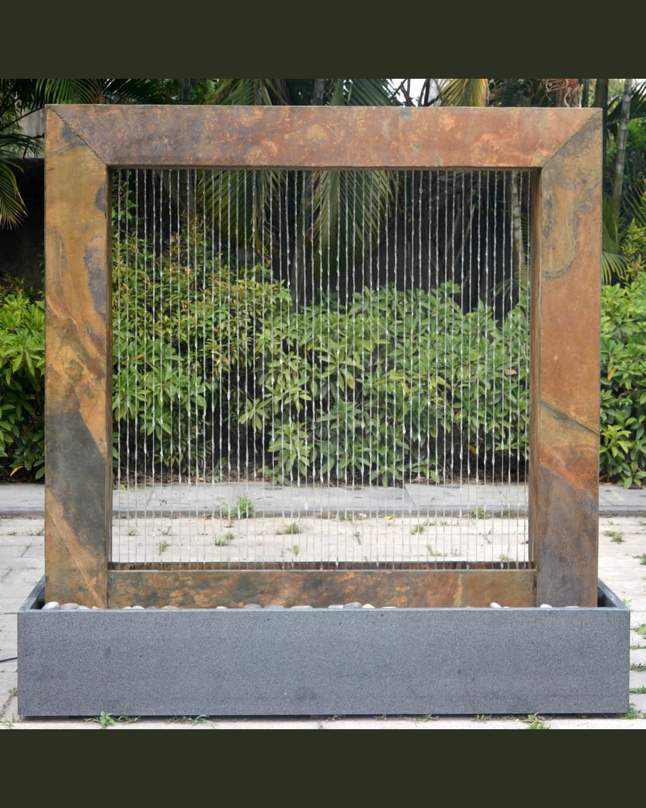 Evania - Modern Granite Slate Rain Curtain Shower Water Feature