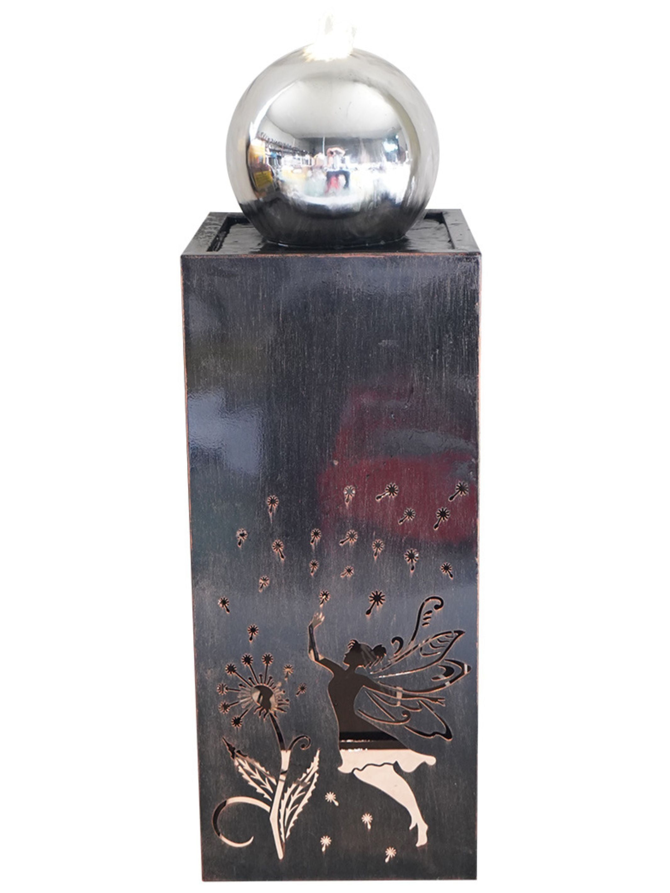 Fairy on Tower with Sphere LED Light Water Feature 77cm