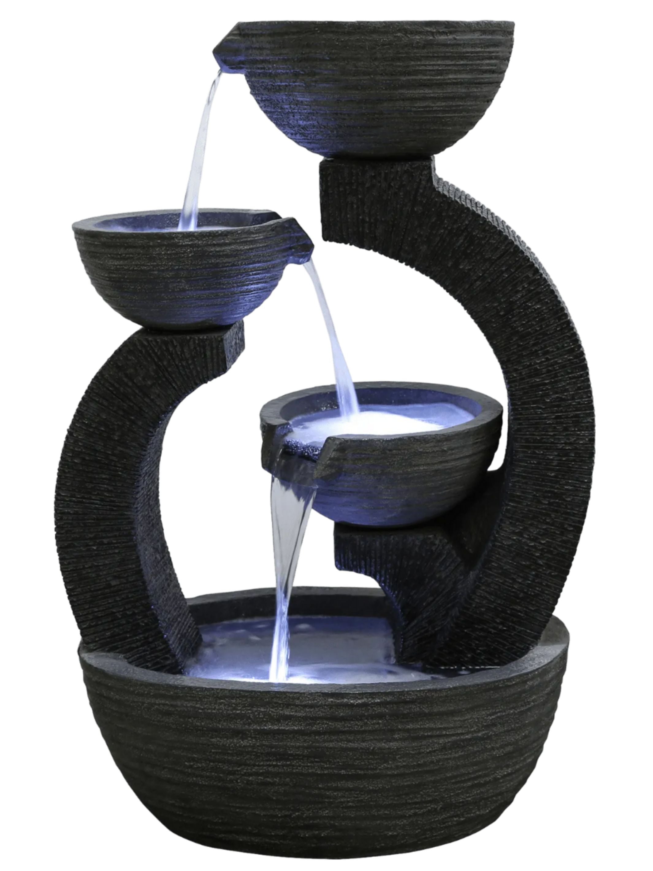Glida - Cascading 3 Bowls LED Light Water Feature