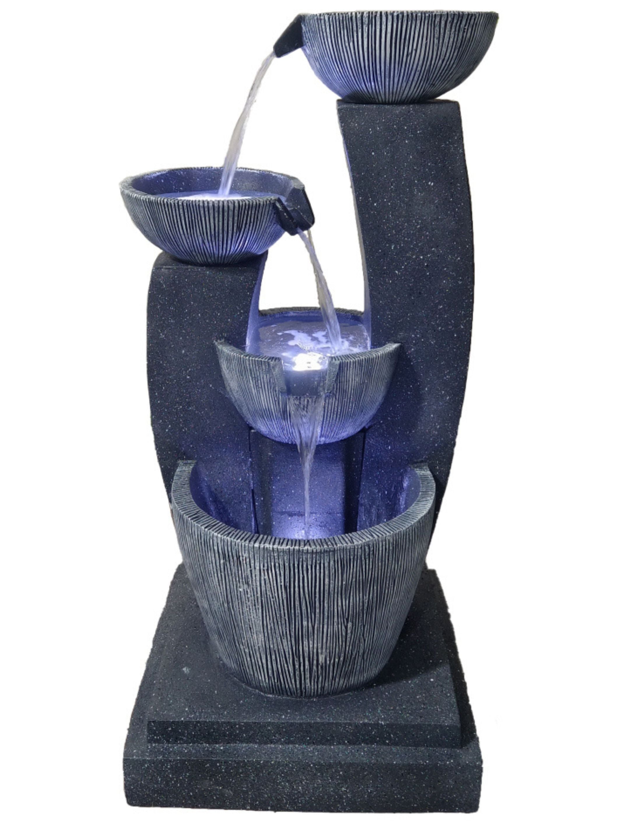 Harbor - 4 Tier Cascading Bowls LED Light Water Feature