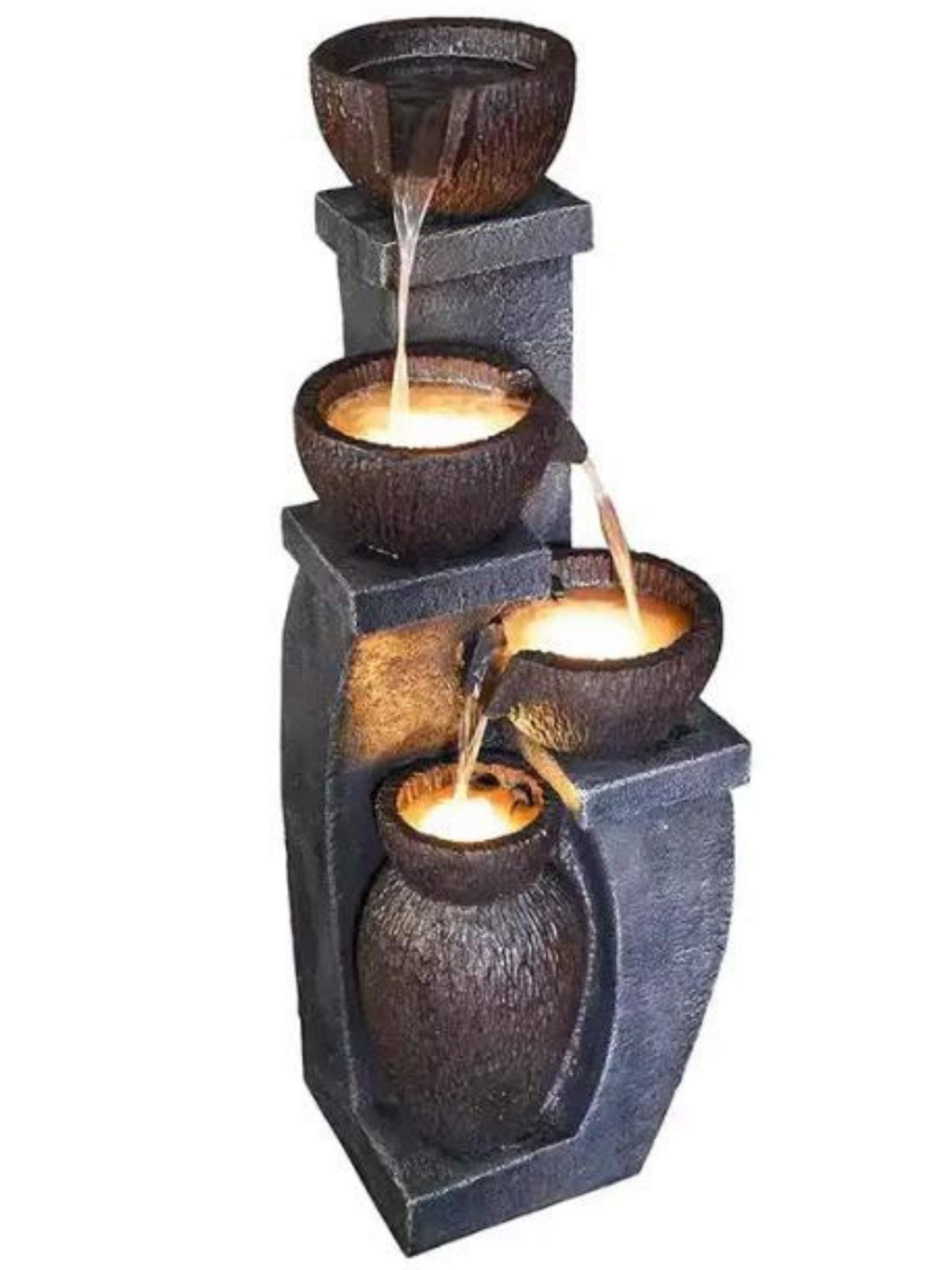 Jolly - 4 Tier Bowls Lighting Water Feature Fountain 95cm