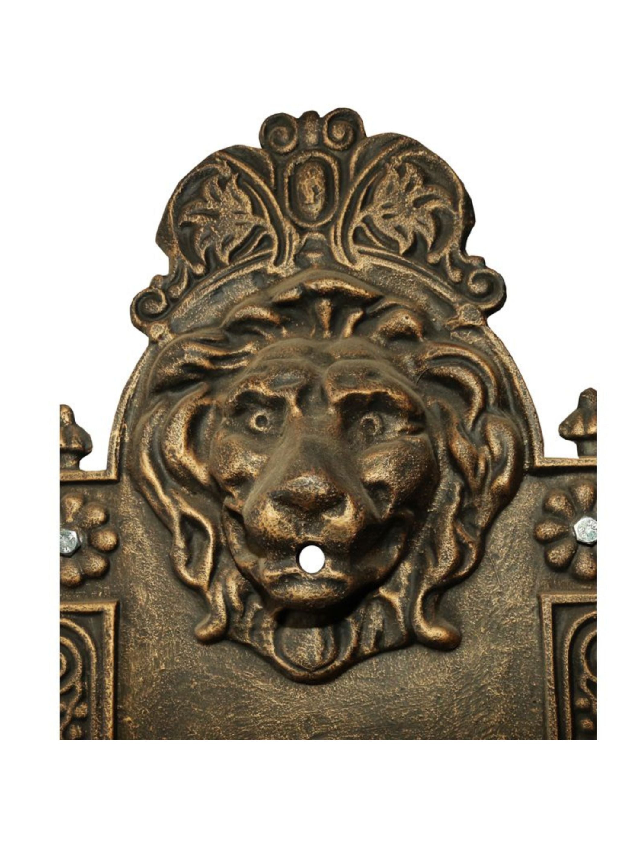 Jungle Jewel - Lion Cast Iron Wall Water Feature 76.5cm