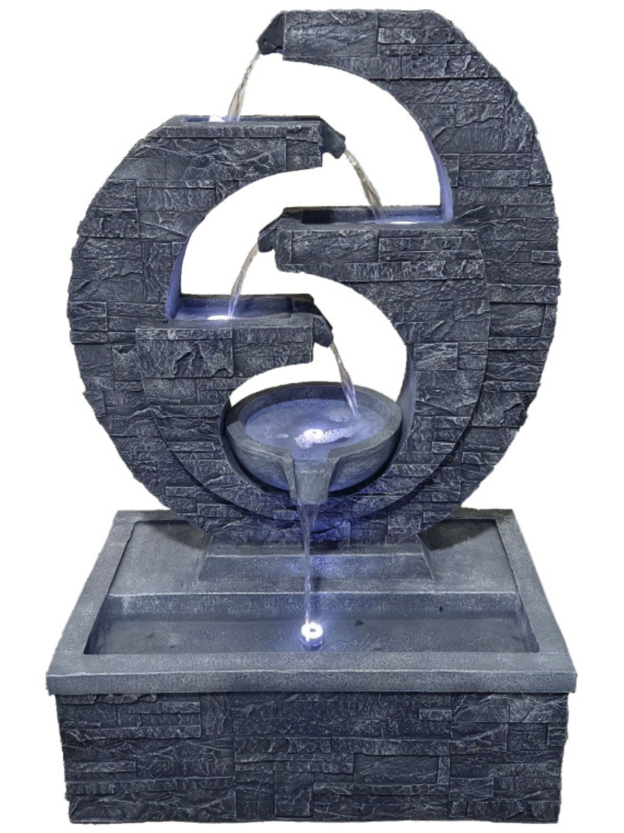 Mertha - Balinese Eclipse LED Light Water Feature with Pond