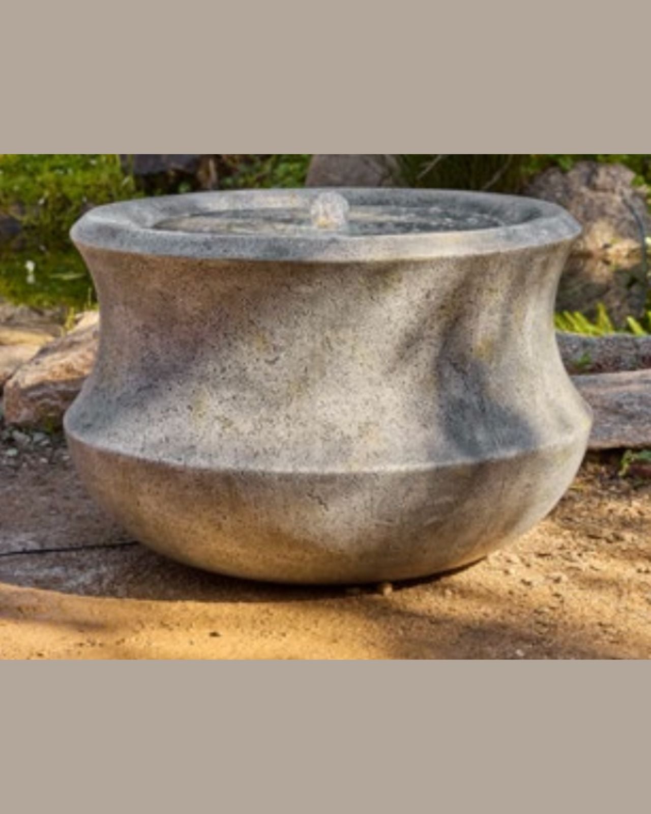 Bubbling Weather-Resistant LED Light Water Fountain in garden background