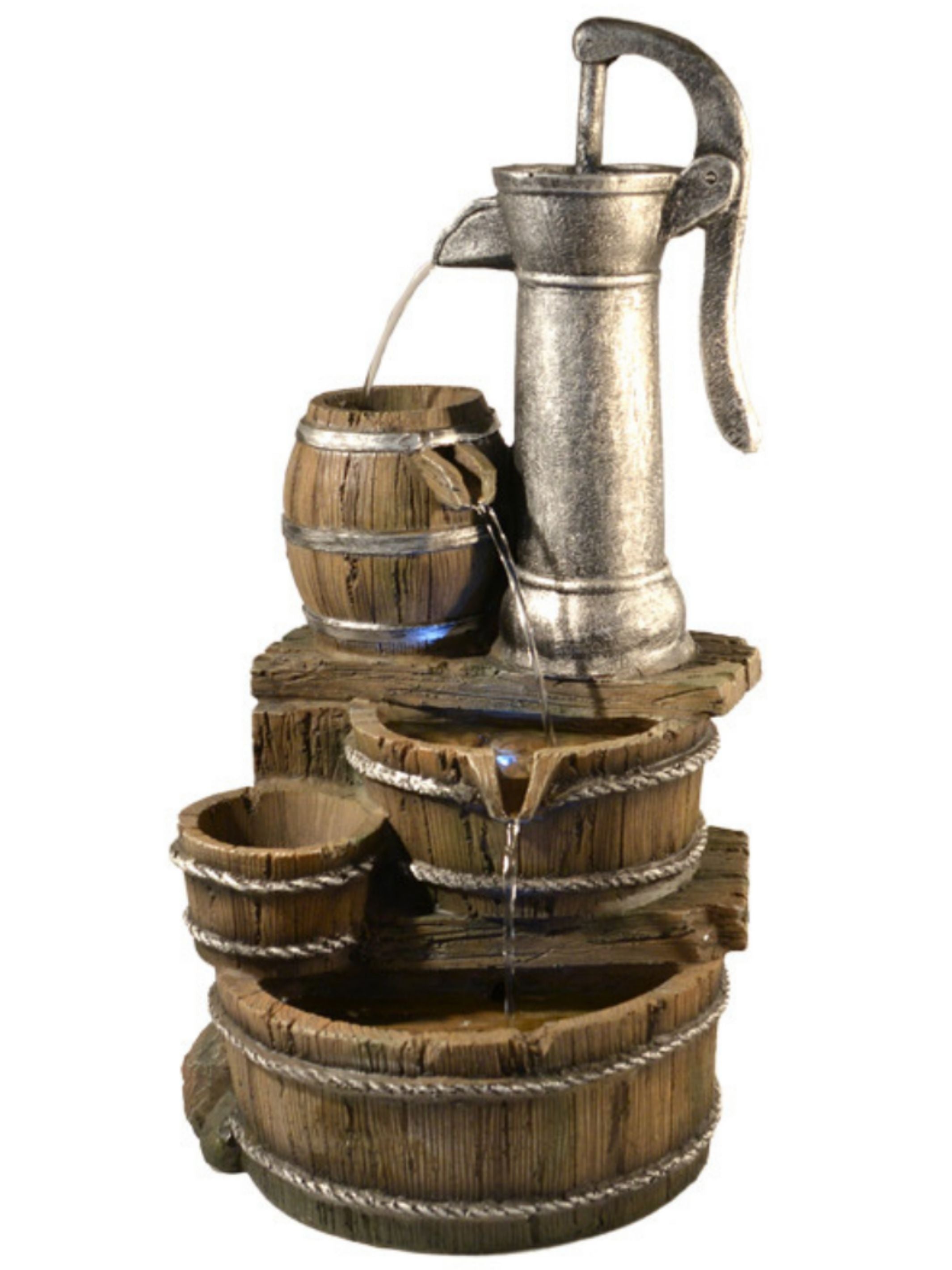 Riffle - Hand Pump Bowls Lighting Water Feature 59cm