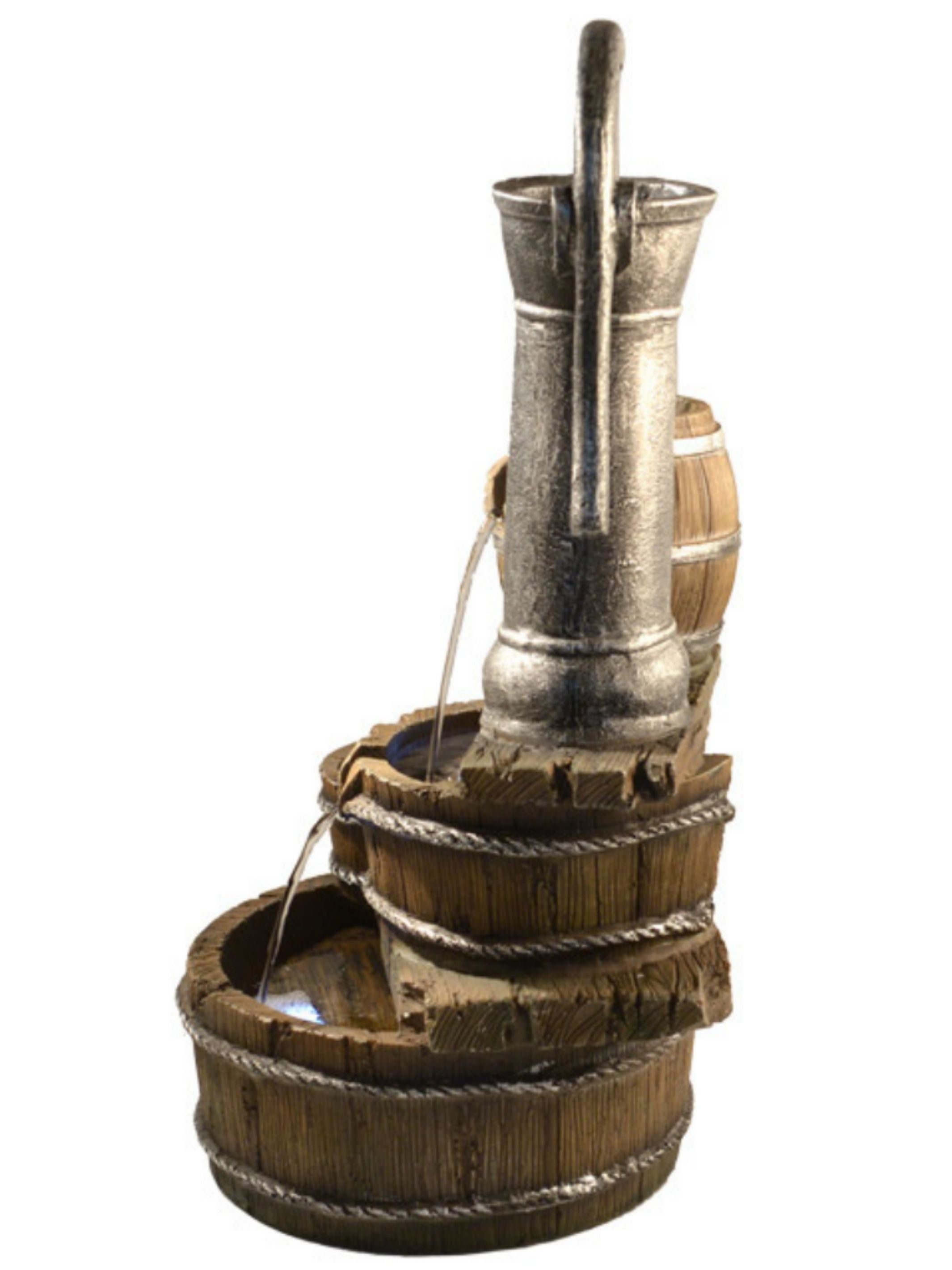 Riffle - Hand Pump Bowls Lighting Water Feature 59cm