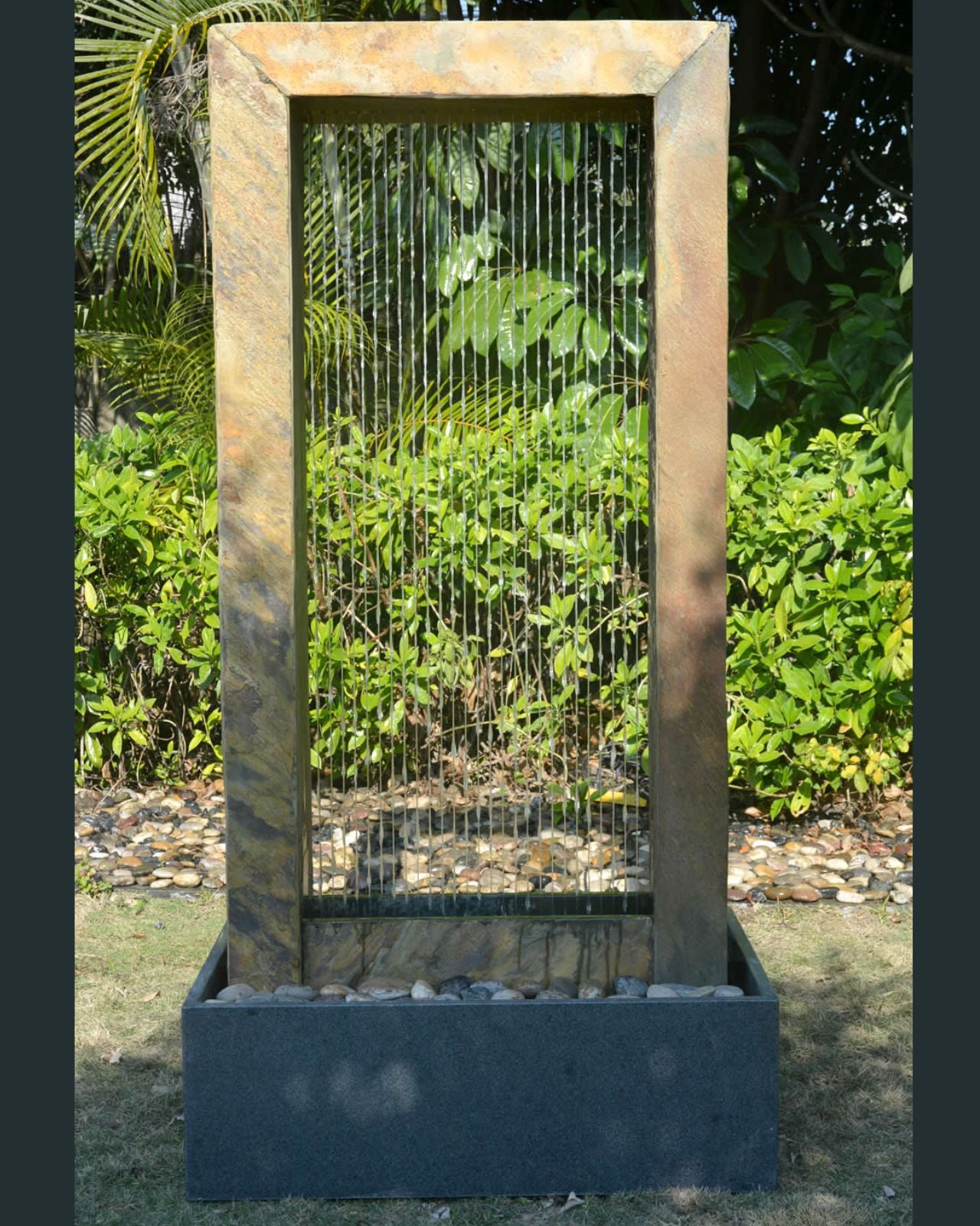 Rivara - Modern Granite Slate Rain Curtain Shower Water Feature