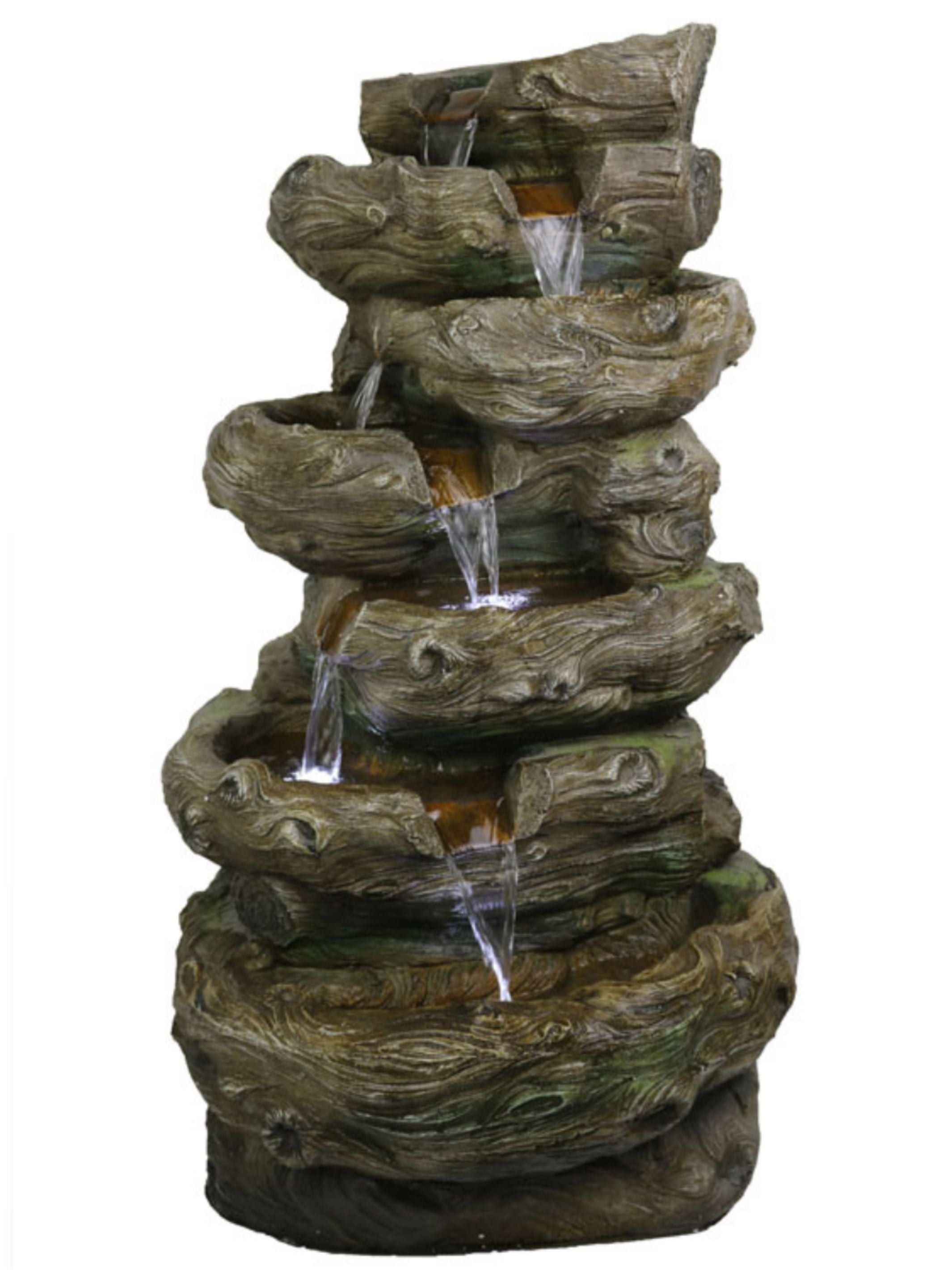Woodplash- Wooden Logs LED Light Water Feature