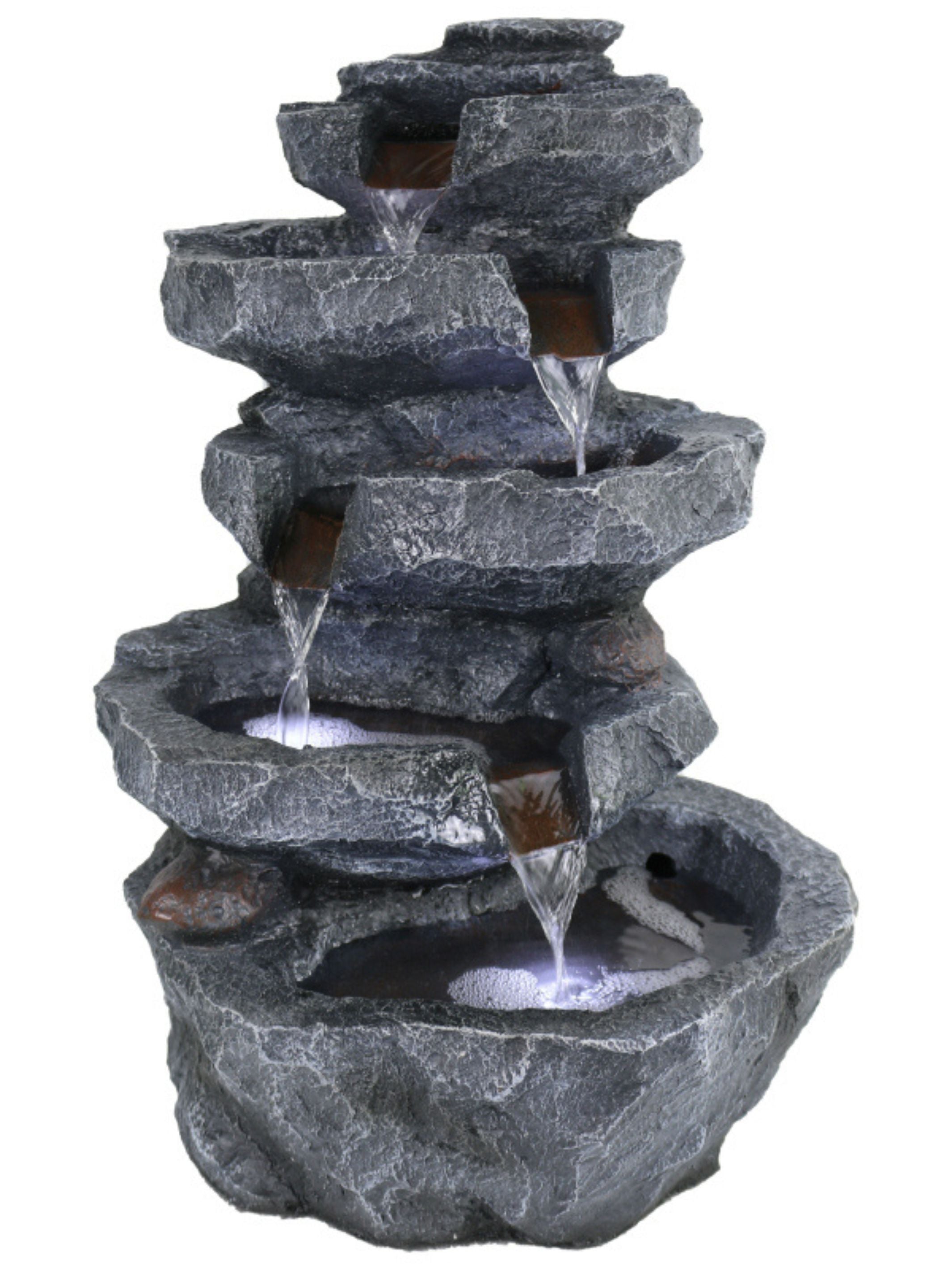 Stony Rock Waterfall LED Light Water Feature