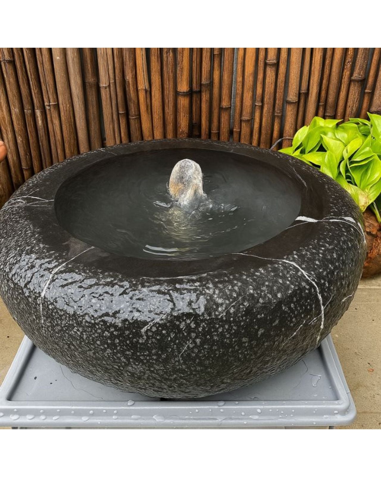 Tsukubai-Style Japanese Bubbling Stone Water Feature
