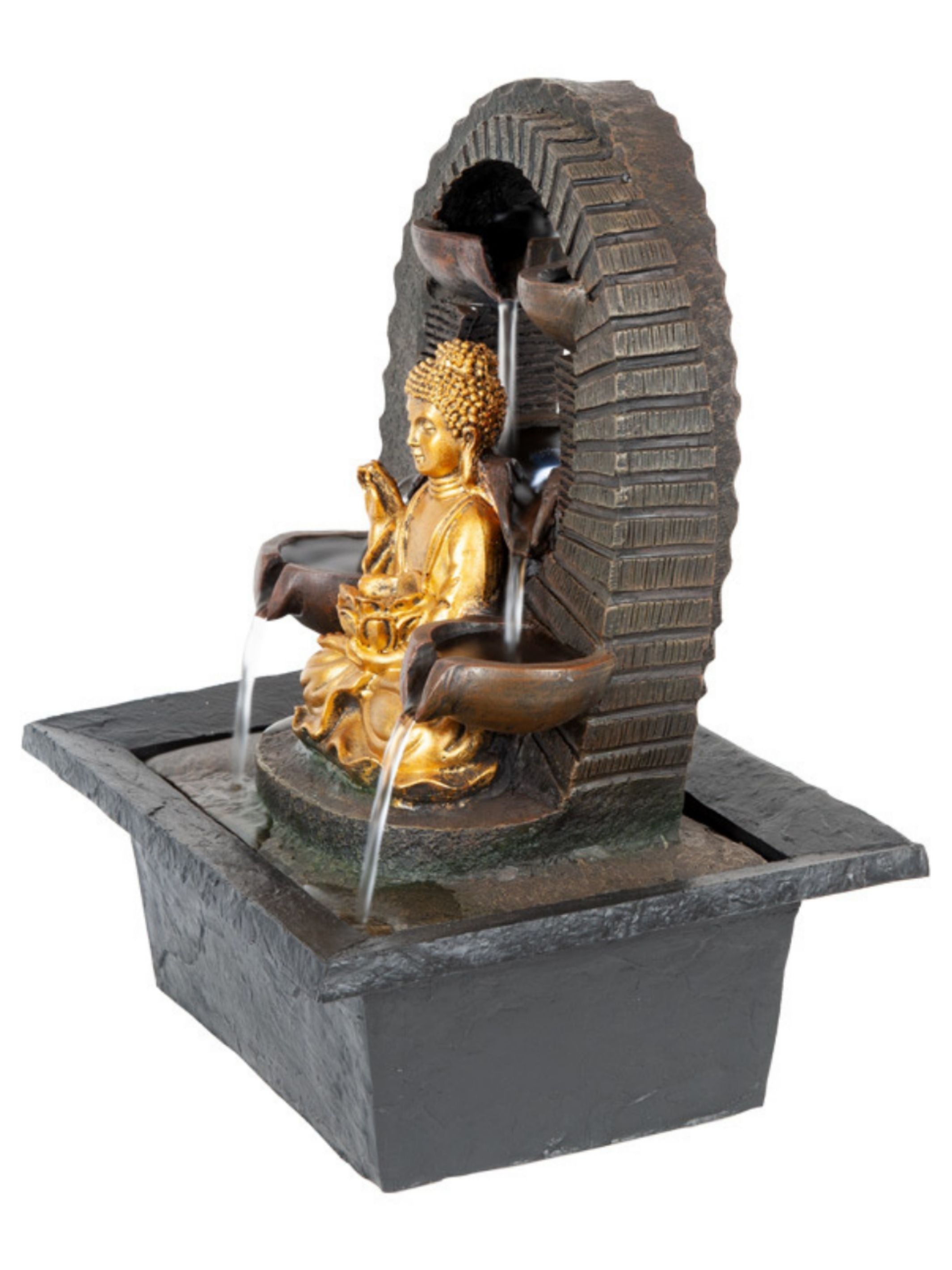 Upaya - Buddha Bowls Lighting Water Feature Fountain 39cm