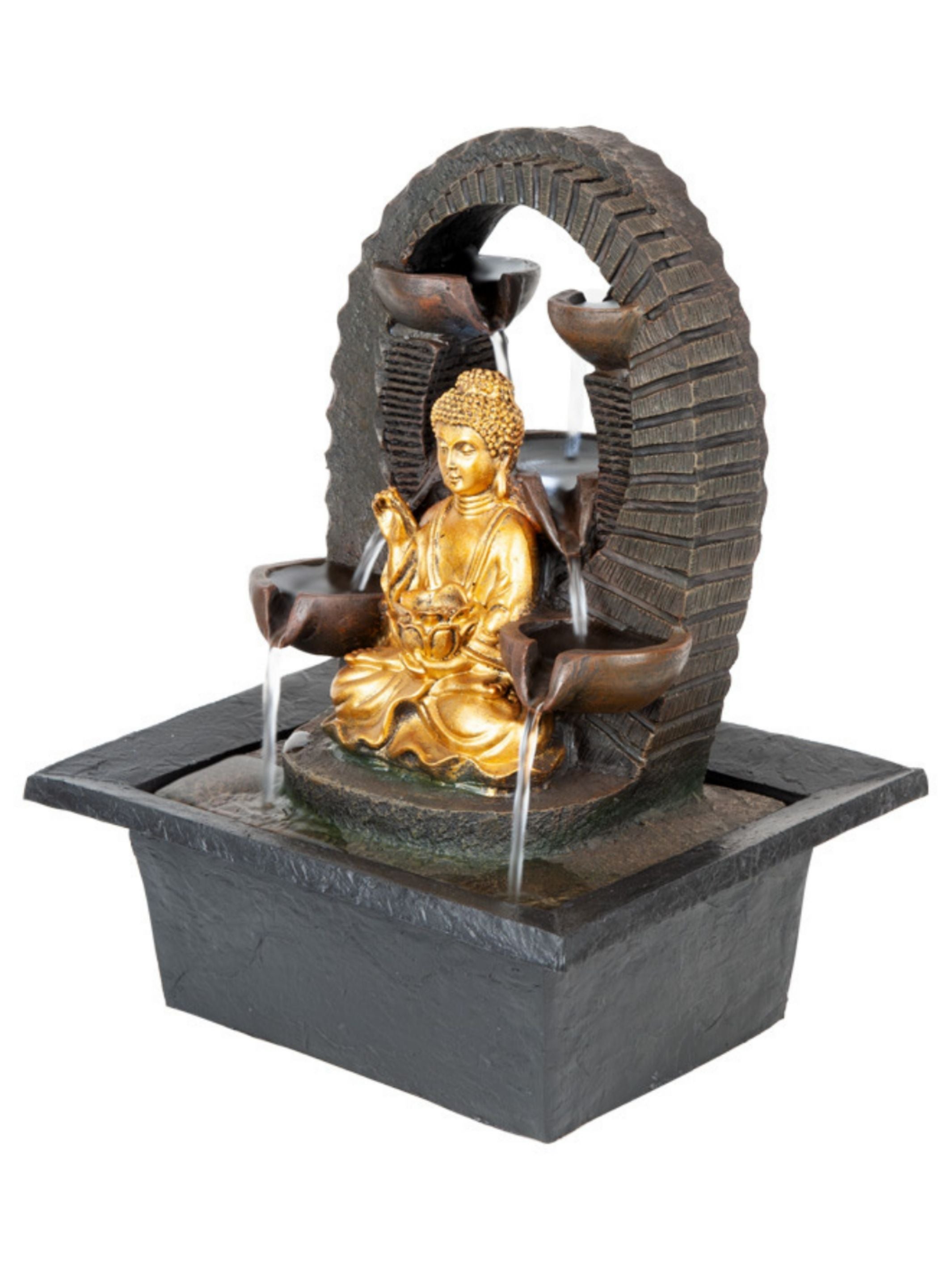 Upaya - Buddha Bowls Lighting Water Feature Fountain 39cm