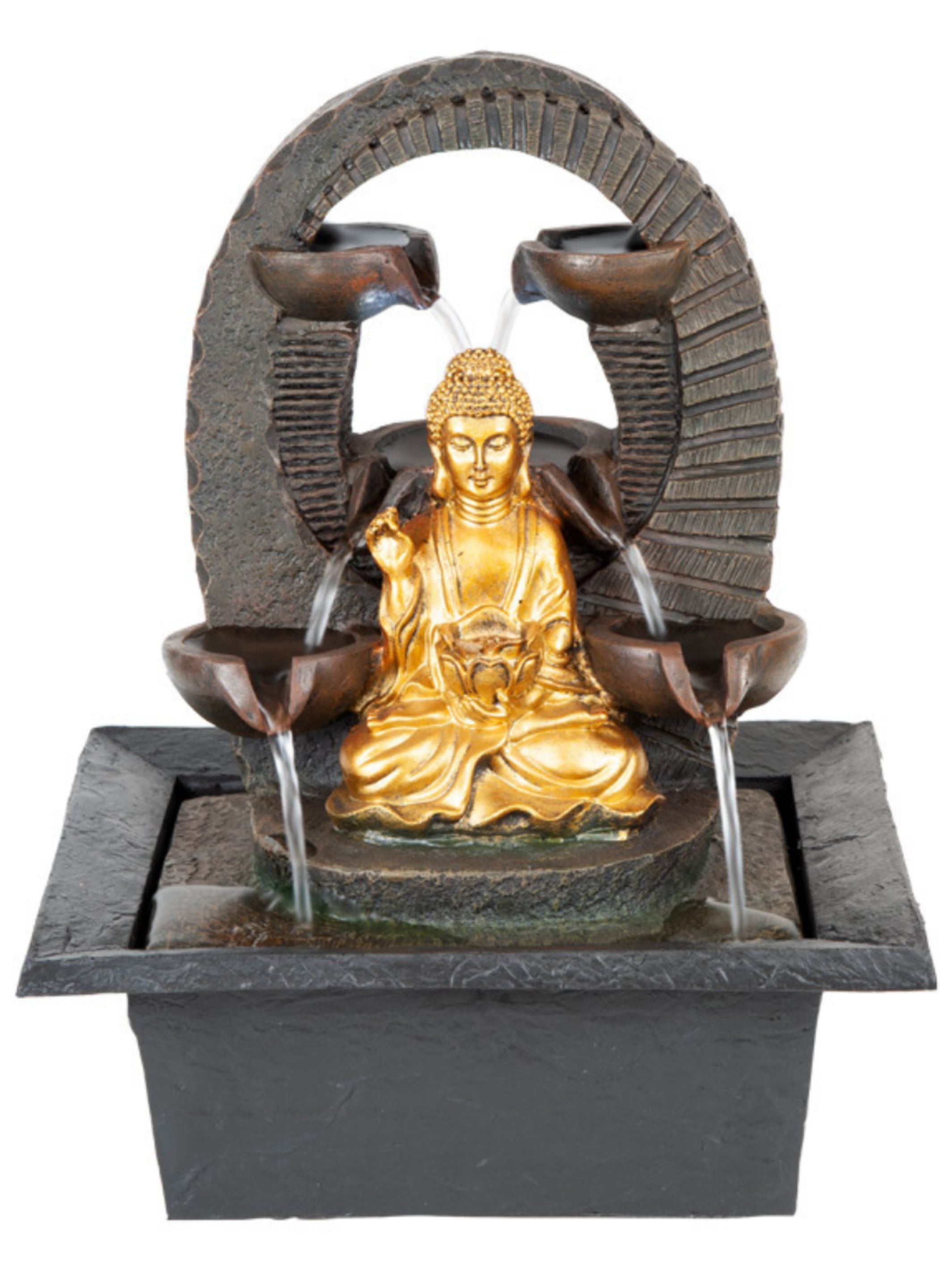 Upaya - Buddha Bowls Lighting Water Feature Fountain 39cm