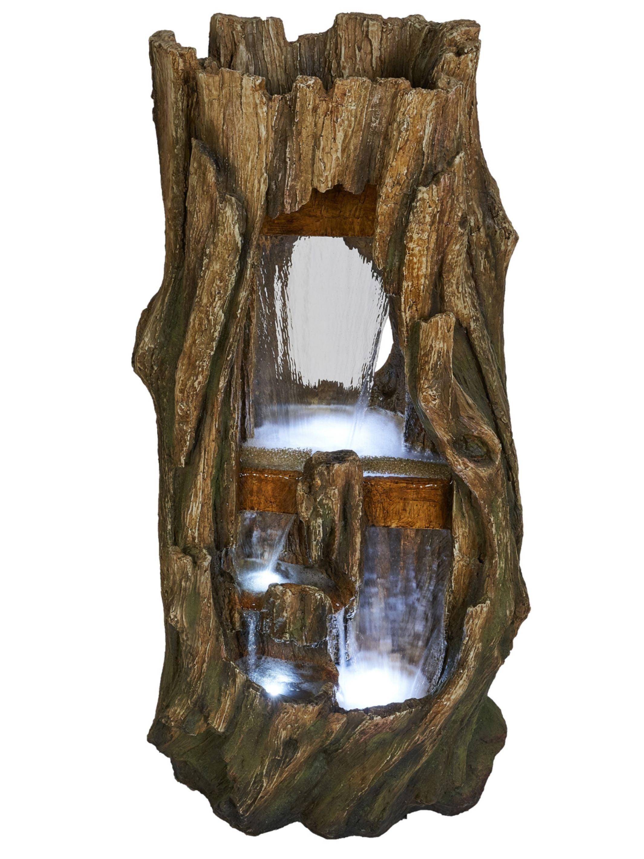 Woodstream - Wooden Logs LED Light Water Feature