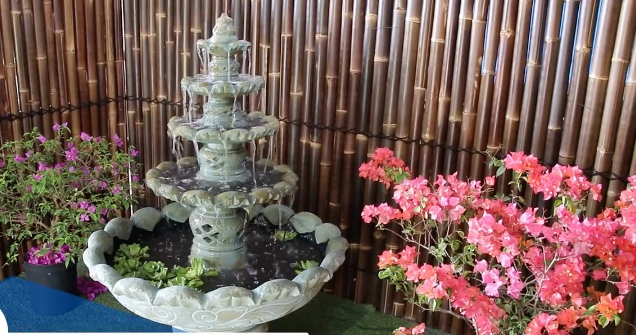 Load video: Lembah - Balinese Concrete 4 Tier Water Feature