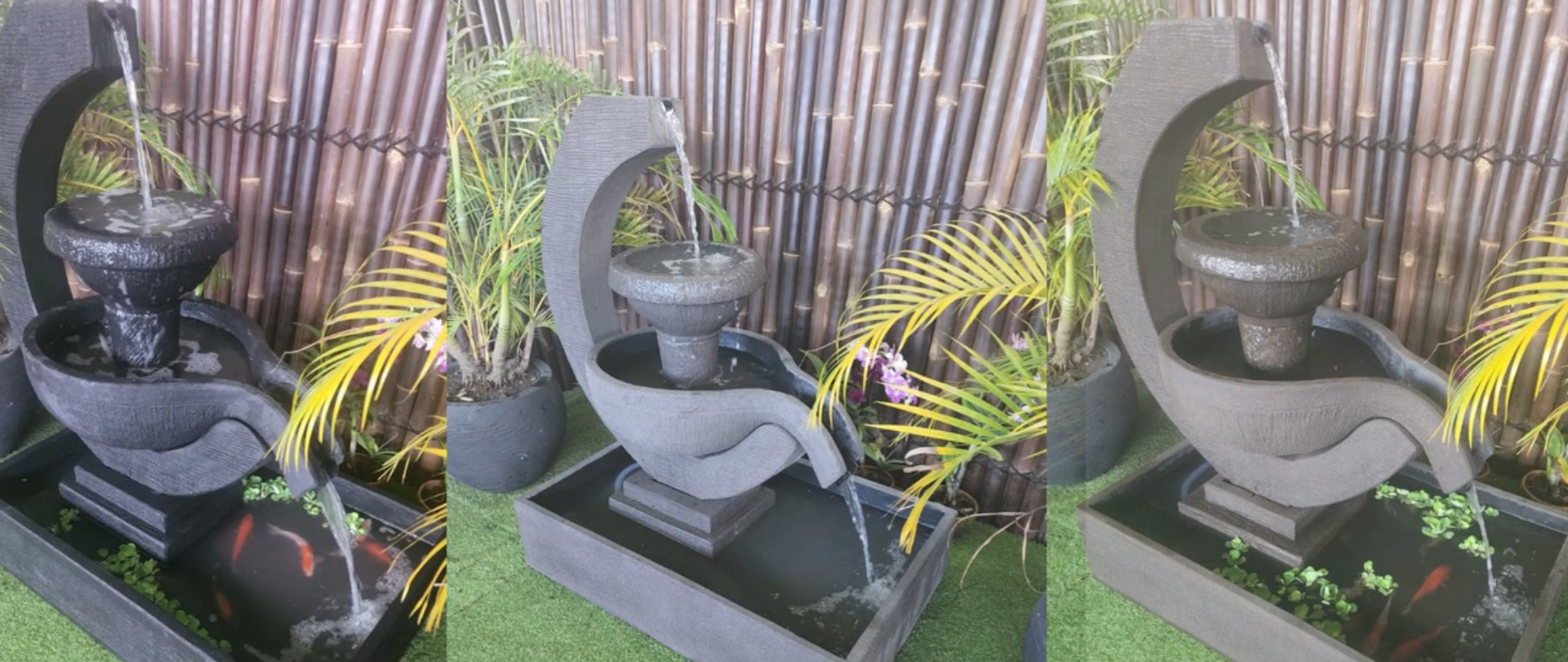 Load video: Suwung - Balinese Concrete Verona Bowl Pond Water Feature