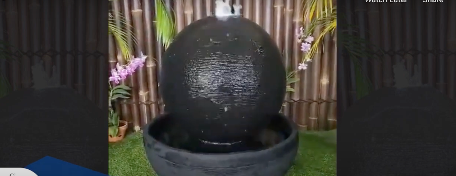 Load video: Ketamb Balinese Concrete Luna Ball Water Feature Medium
