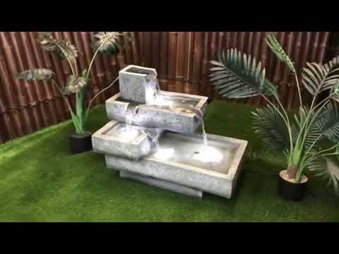 Load video: Wadi - Tiered Waterfall LED Light Water Feature