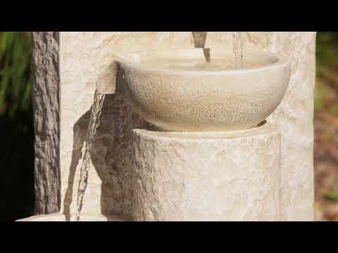 Load video: Running Echo Falls Modern 3 Tier Stone Effect Cascade Water Fountain