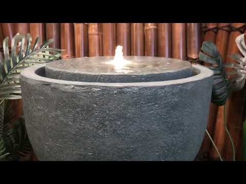 Load video: Aquify - Modern Basin Bubbling LED Light Water Feature