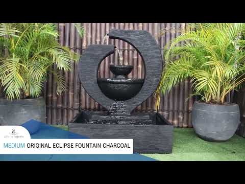 Load video: Tabing - Balinese Concrete Eclipse Bowl Pond Water Feature