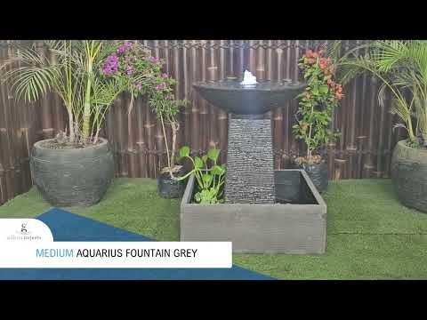 Load video: Umbul - Balinese Concrete Aquarius Tower Bowl Water Feature