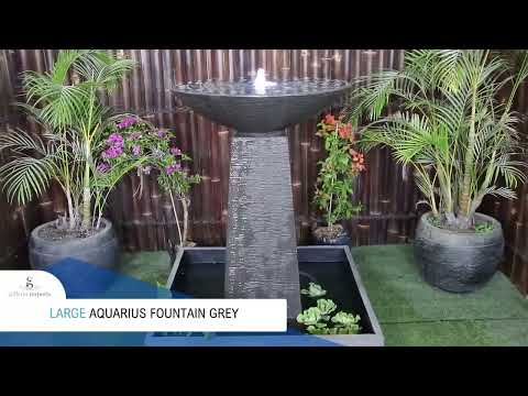 Load video: Umbul - Balinese Concrete Aquarius Tower Bowl Water Feature