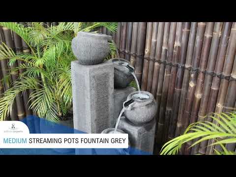 Load video: Telaga - Balinese Concrete Pots Bowls Pond Water Feature