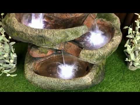 Load video: Bubbler - Natural Rock Cascading LED Light Water Feature