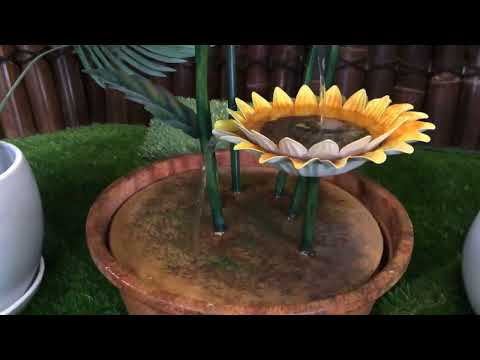 Load video: Murmur - Cascading Sunflowers Waterfall Water Feature