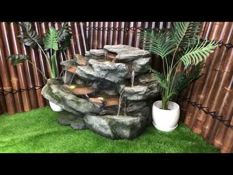 Load video: Glade - Rock LED Light Cascading Water Feature