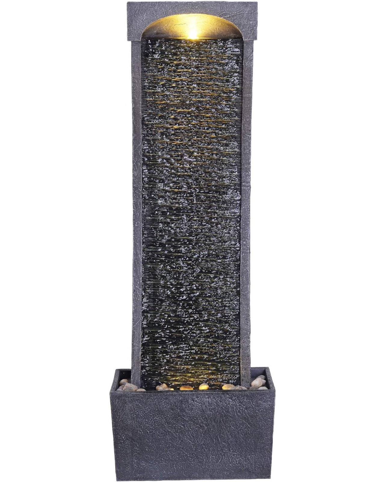 Jewel - Modern Curved Slate Lighting Water Feature