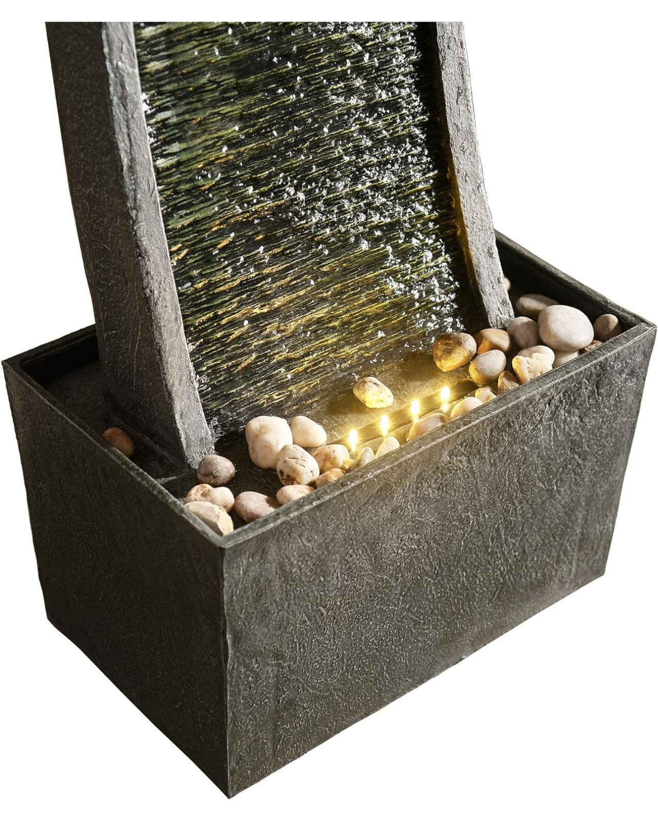 Jewel - Modern Curved Slate Lighting Water Feature
