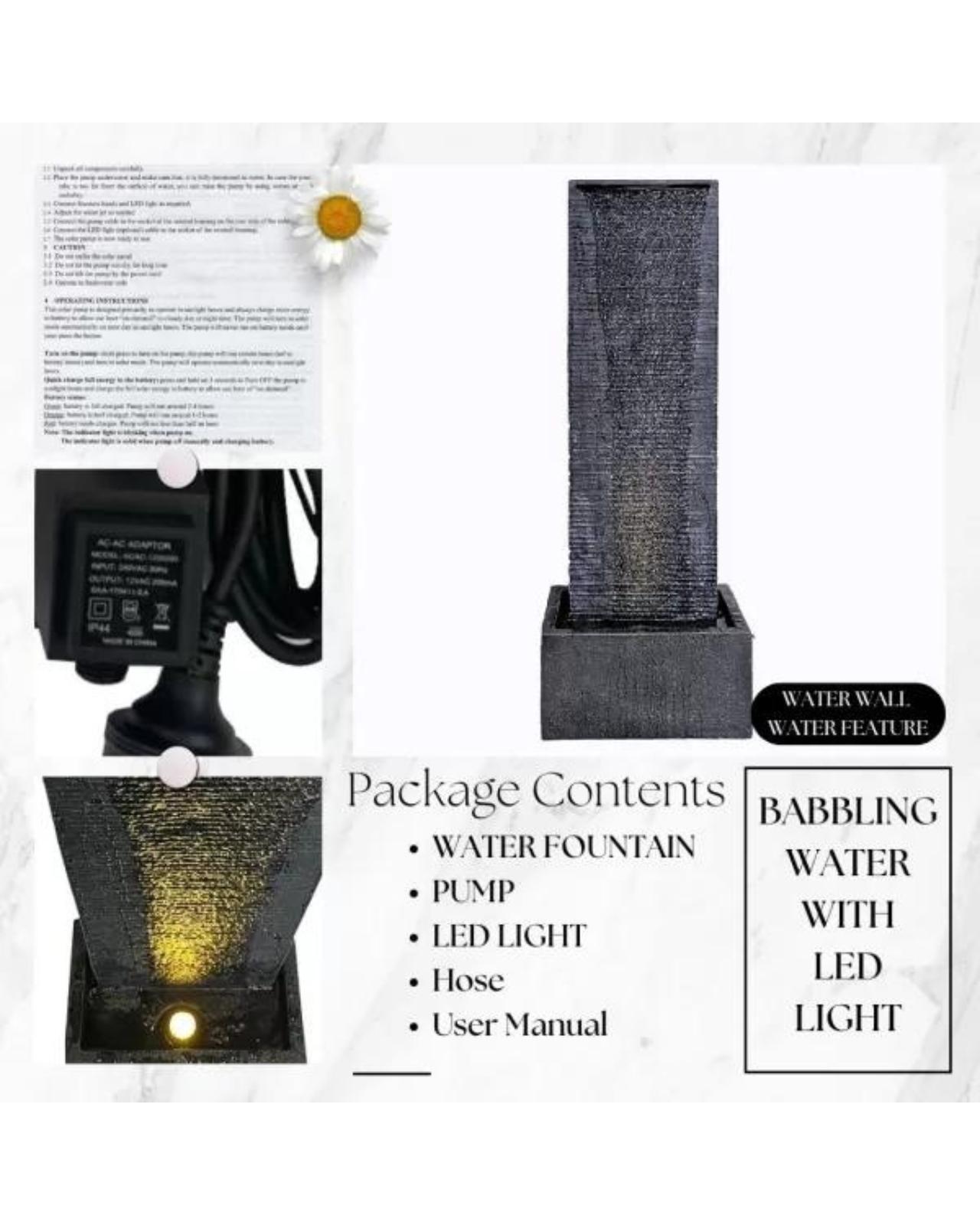 Luminous - Modern Wall LED Light Water Feature – Water Features Adore