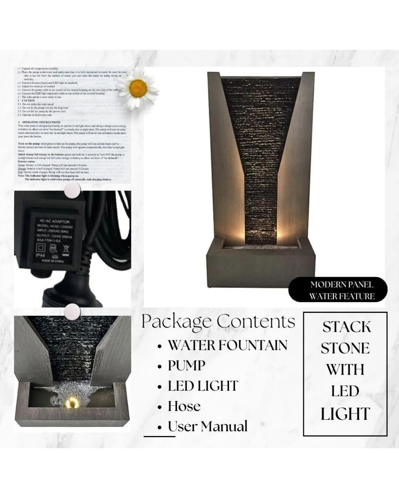 Led Waterfall Display Resonate - Modern Waterfall Wall LED Light Water Feature – Water ...