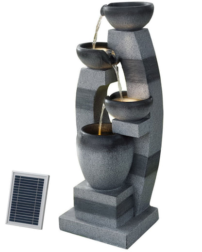 Solvata – Solar Tiered Stone Look Bowl LED Water Feature