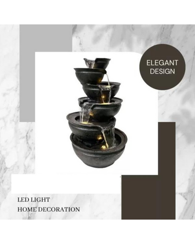 Purl- Cascading Lighting 6 Bowls Waterfalls Water Feature