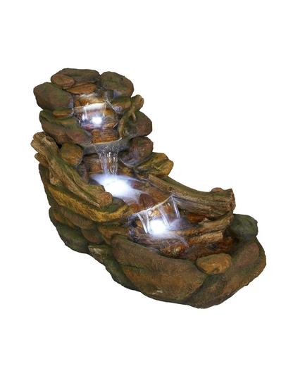 Nature Brook - Log Rock Lighting Water Feature Fountain 50cm
