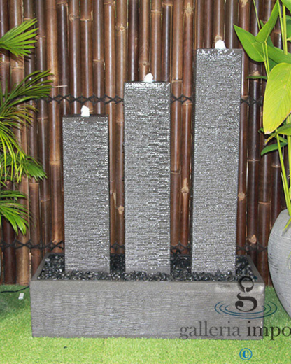 Tarn - Balinese Concrete 3 Tower Water Feature 125cm