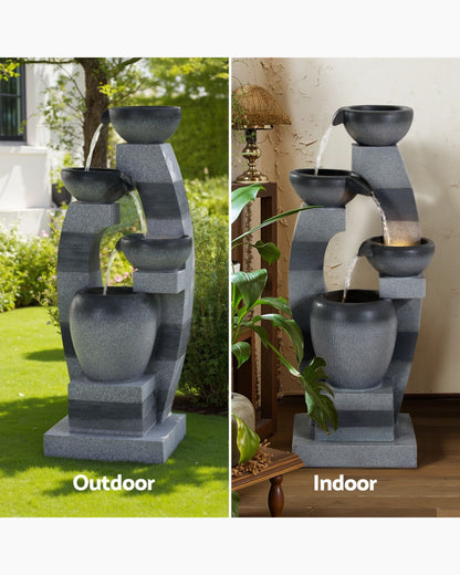 Solvata – Solar Tiered Stone Look Bowl LED Water Feature