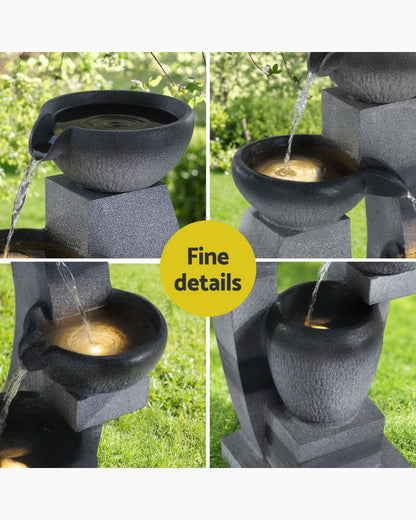 Solvata – Solar Tiered Stone Look Bowl LED Water Feature