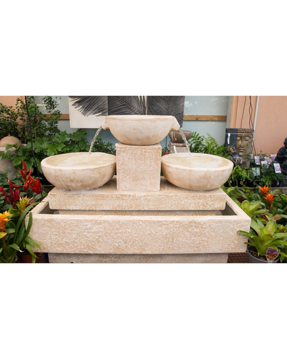 Reverie - Bowls Sandstone Outdoor Water Feature Fountain 92cm – Water ...