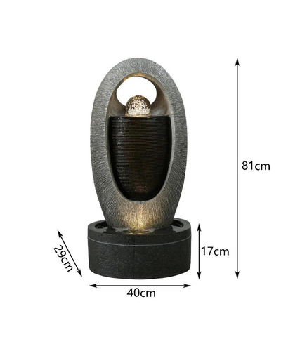 Tidiq - Sphere Ball Lighting Curve Water Feature Fountain